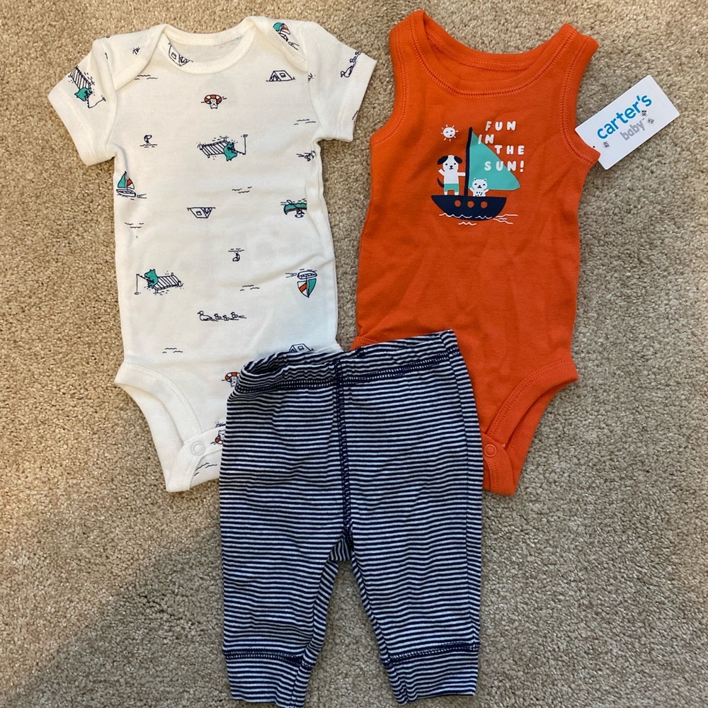 Carter’s NWT 3 Piece NB Sailboat Set